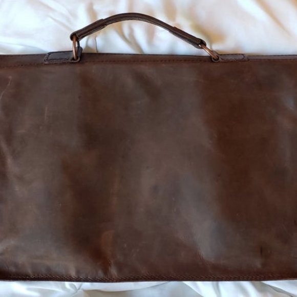 Brown Leather Laptop Briefcase. - Picture 2 of 10